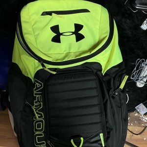 Neon green Under Armour bookbag